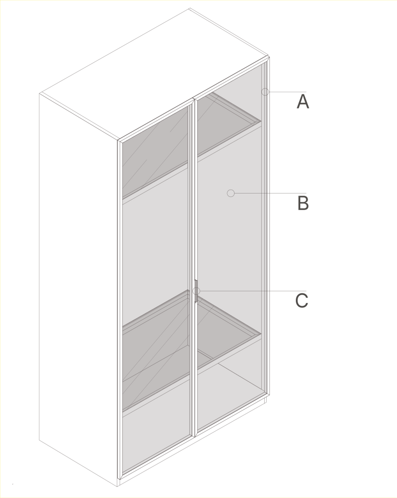 Ante battenti alluminio design moderno